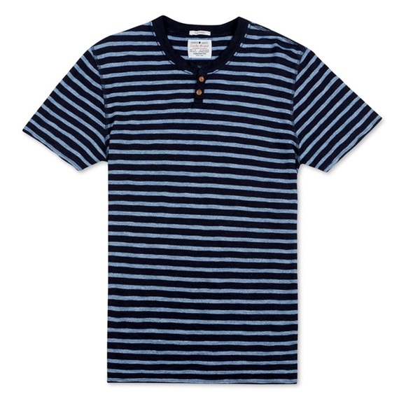 Lucky Brand Other - Lucky Brand Men’s Blue Striped Henley Short Sleeve
